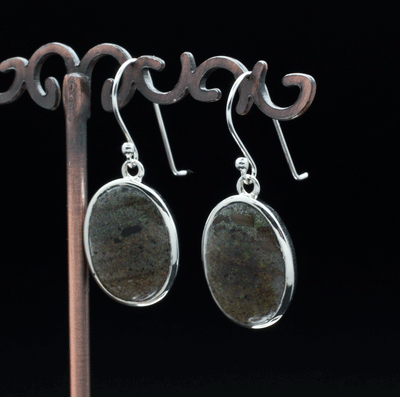Sterling Silver Matrix Opal Earrings