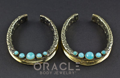 2" (51mm) Brass Saddles with Amazonite