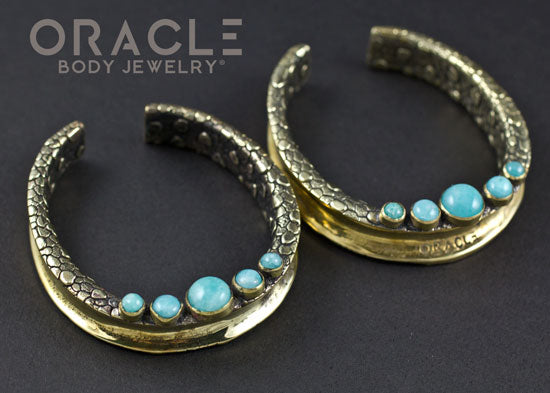 2" (51mm) Brass Saddles with Amazonite