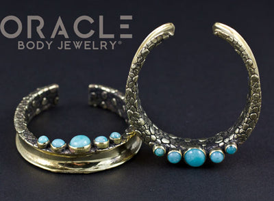 2" (51mm) Brass Saddles with Amazonite
