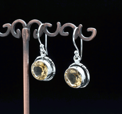 Sterling Silver Faceted Citrine Earrings