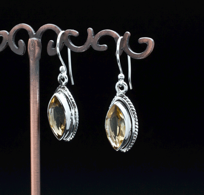 Sterling Silver Faceted Citrine Earrings