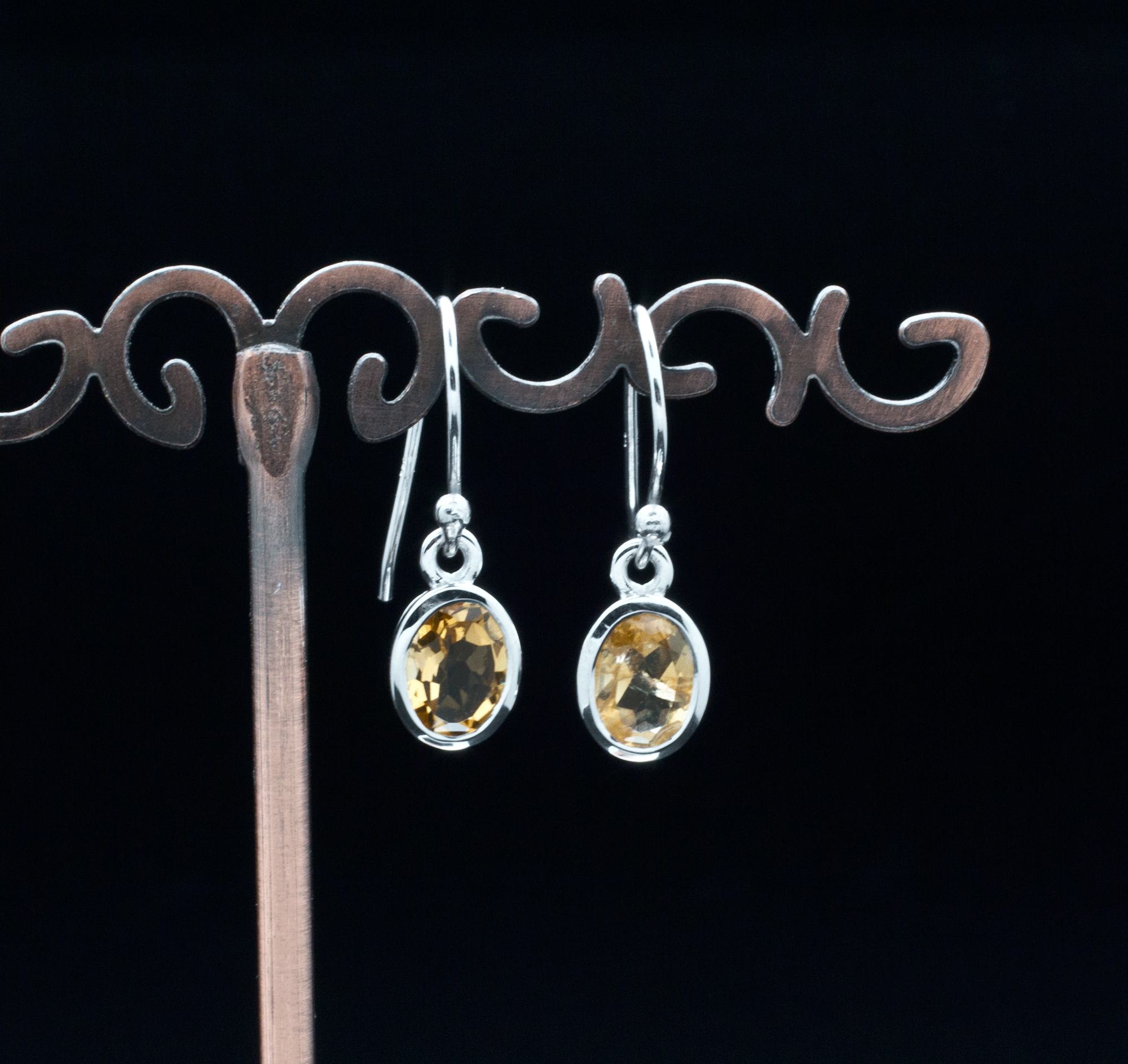 Sterling Silver Faceted Citrine Earrings