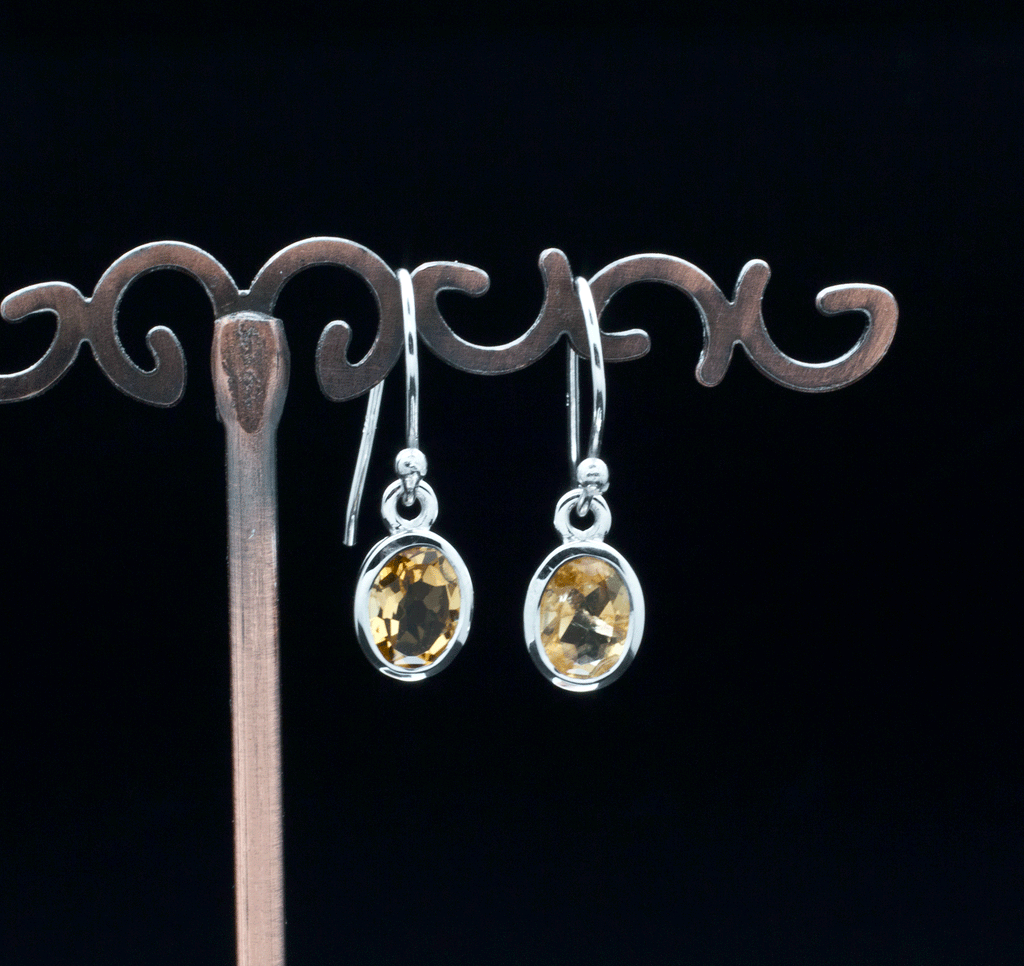 Sterling Silver Faceted Citrine Earrings