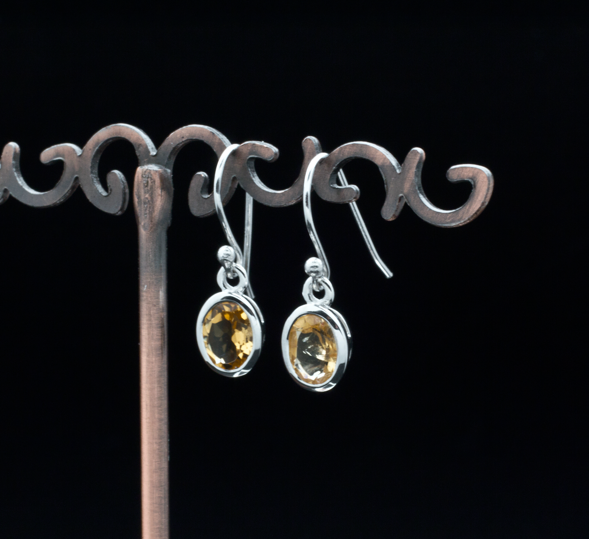 Sterling Silver Faceted Citrine Earrings