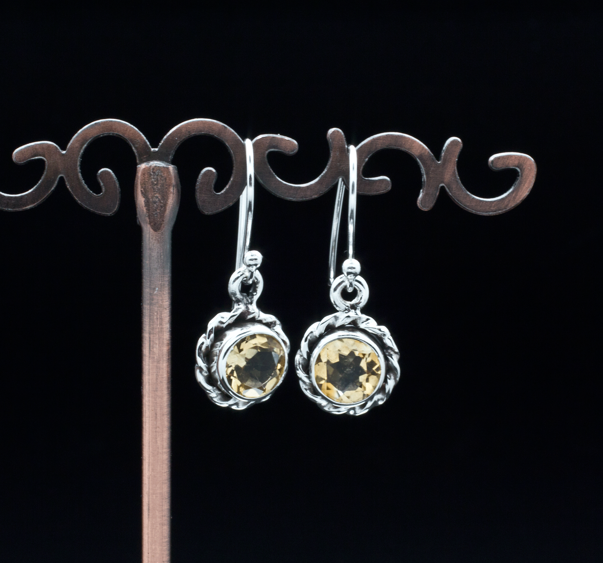 Sterling Silver Faceted Citrine Earrings