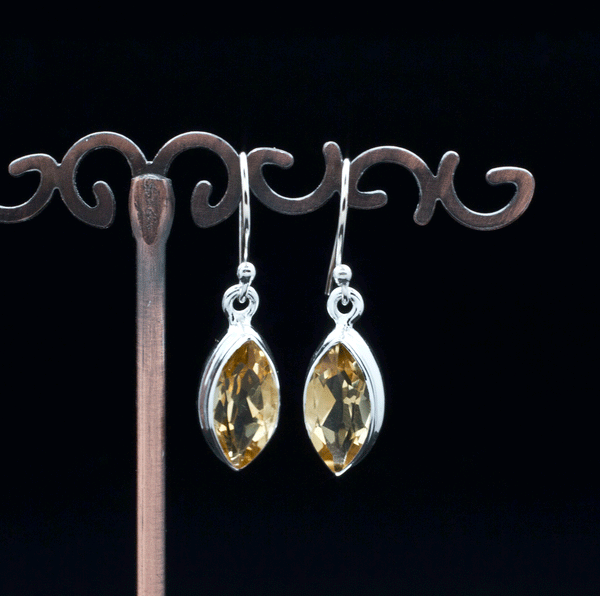 Sterling Silver Faceted Citrine Earrings