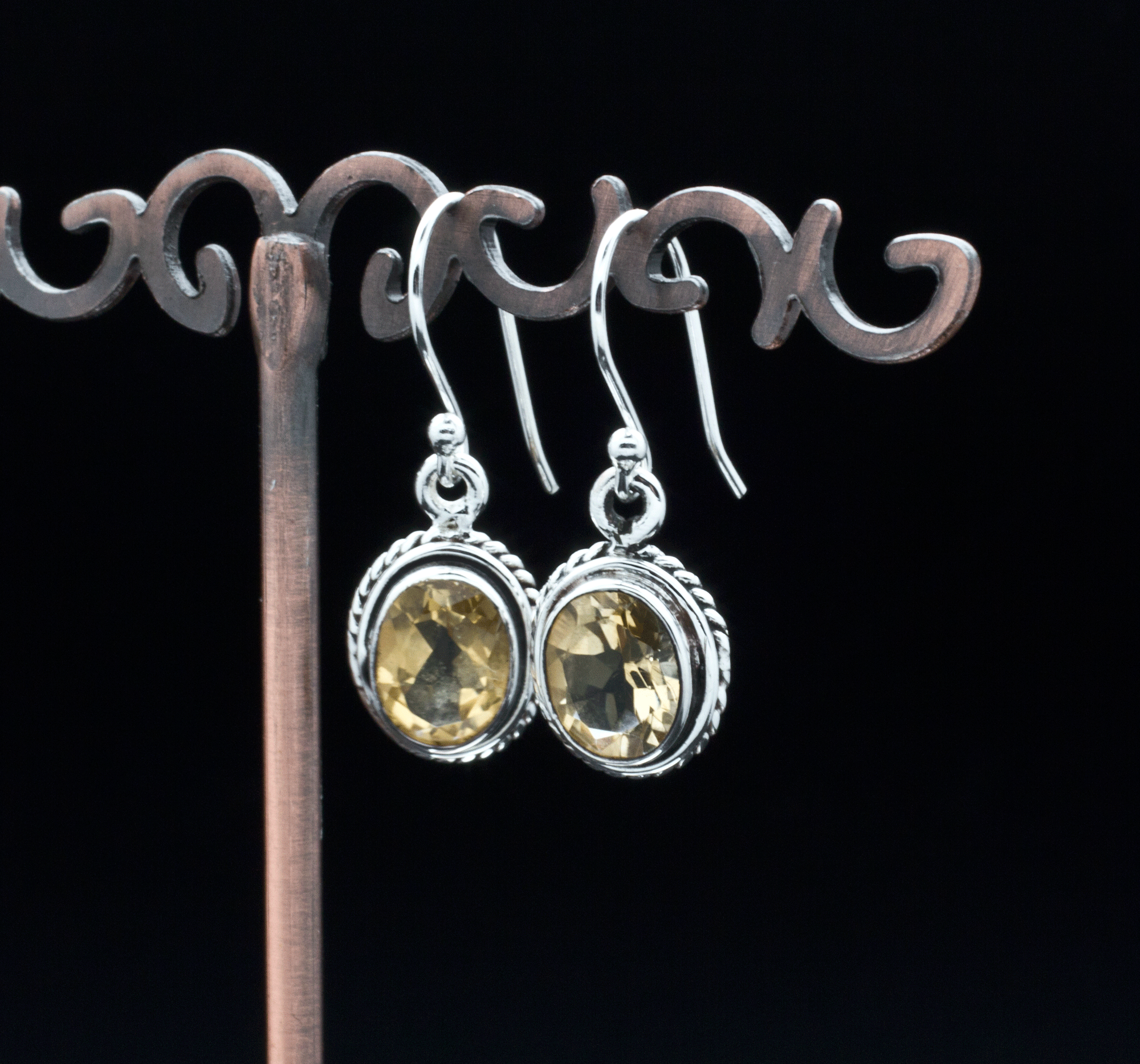 Sterling Silver Faceted Citrine Earrings