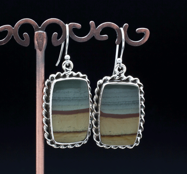 Sterling Silver Wildhorse Picture Jasper Earrings