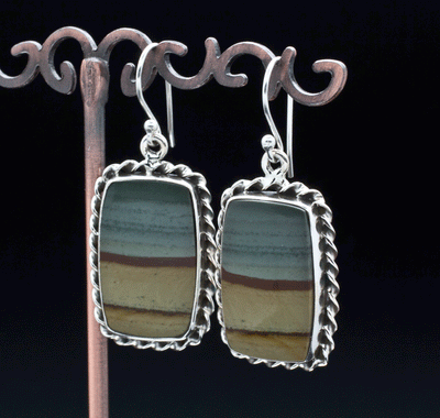 Sterling Silver Wildhorse Picture Jasper Earrings