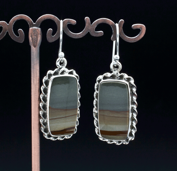 Sterling Silver Wildhorse Picture Jasper Earrings