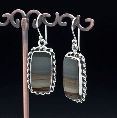 Sterling Silver Wildhorse Picture Jasper Earrings