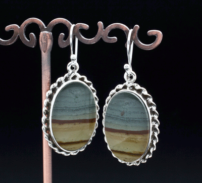 Sterling Silver Wildhorse Picture Jasper Earrings