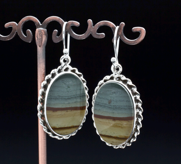 Sterling Silver Wildhorse Picture Jasper Earrings