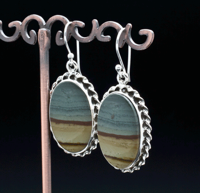 Sterling Silver Wildhorse Picture Jasper Earrings