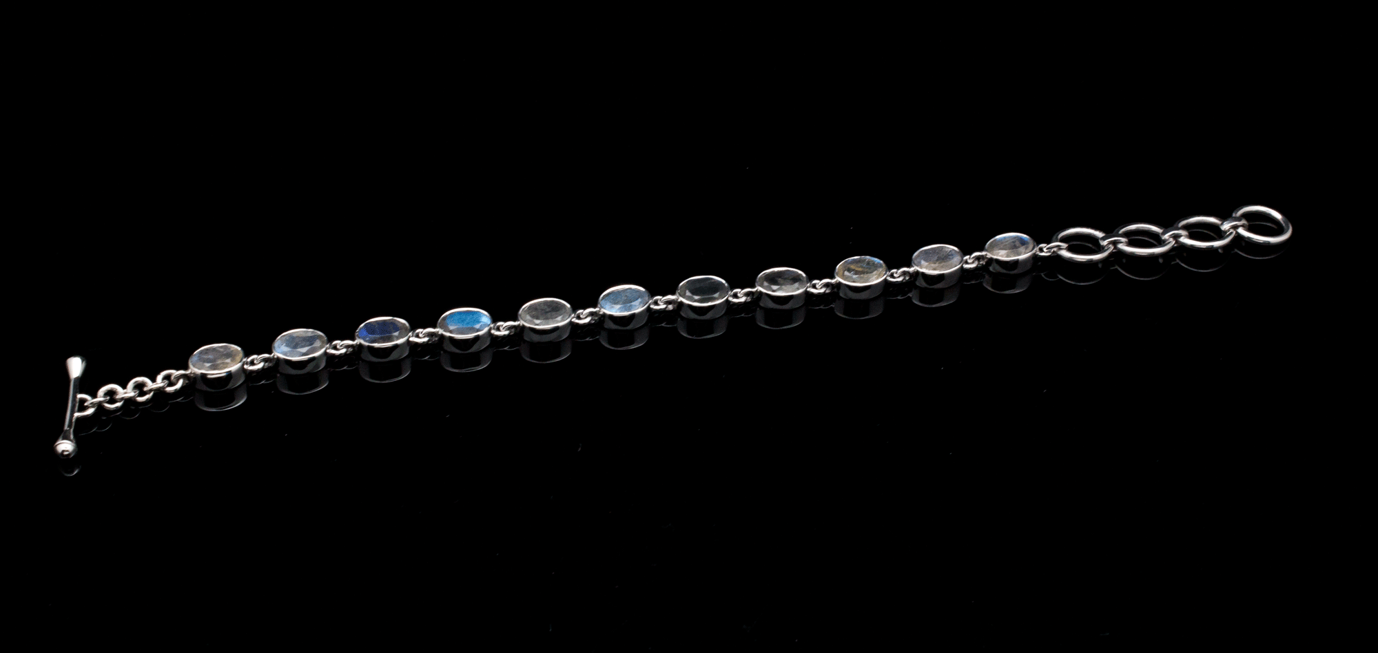 Sterling Silver Faceted Labradorite Bracelet