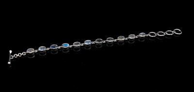 Sterling Silver Faceted Labradorite Bracelet