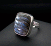 Sterling Silver Carved Labradorite Ring Size 6