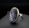 Sterling Silver Carved Labradorite Ring Size 6