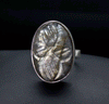 Sterling Silver Carved Labradorite Ring Size 6