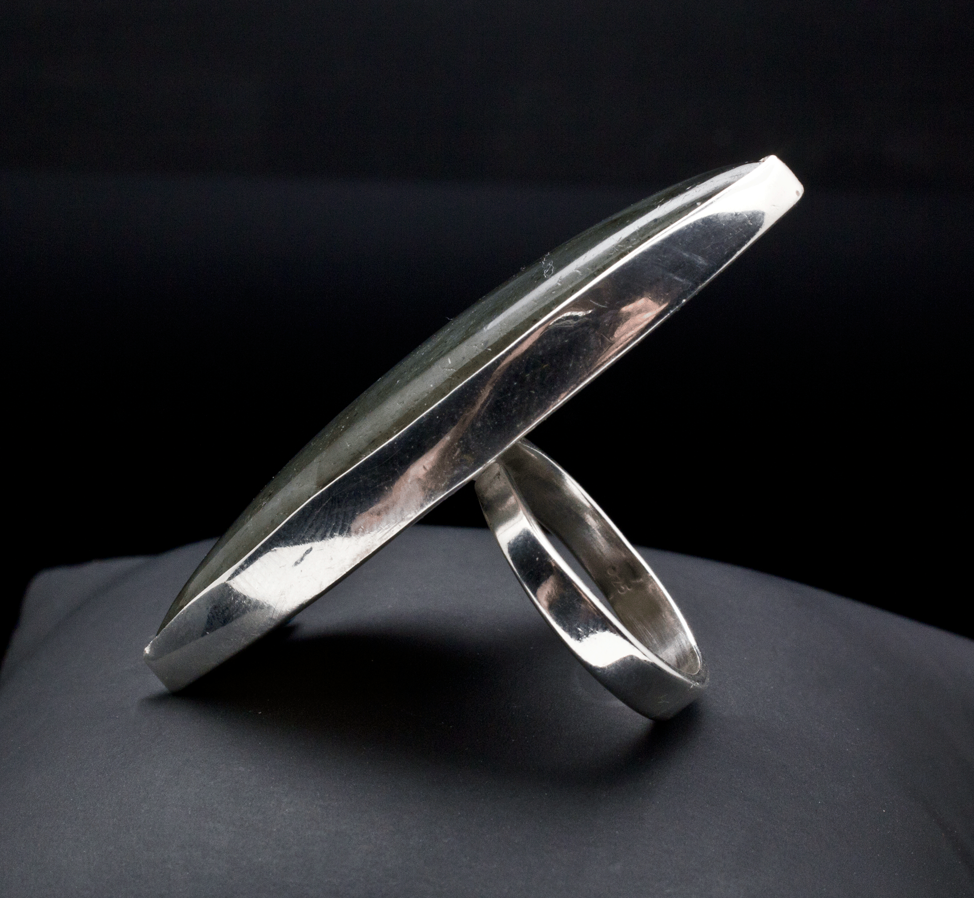 Sterling Silver Labradorite Adjustable Ring