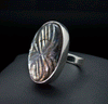 Sterling Silver Carved Labradorite Ring Size 8