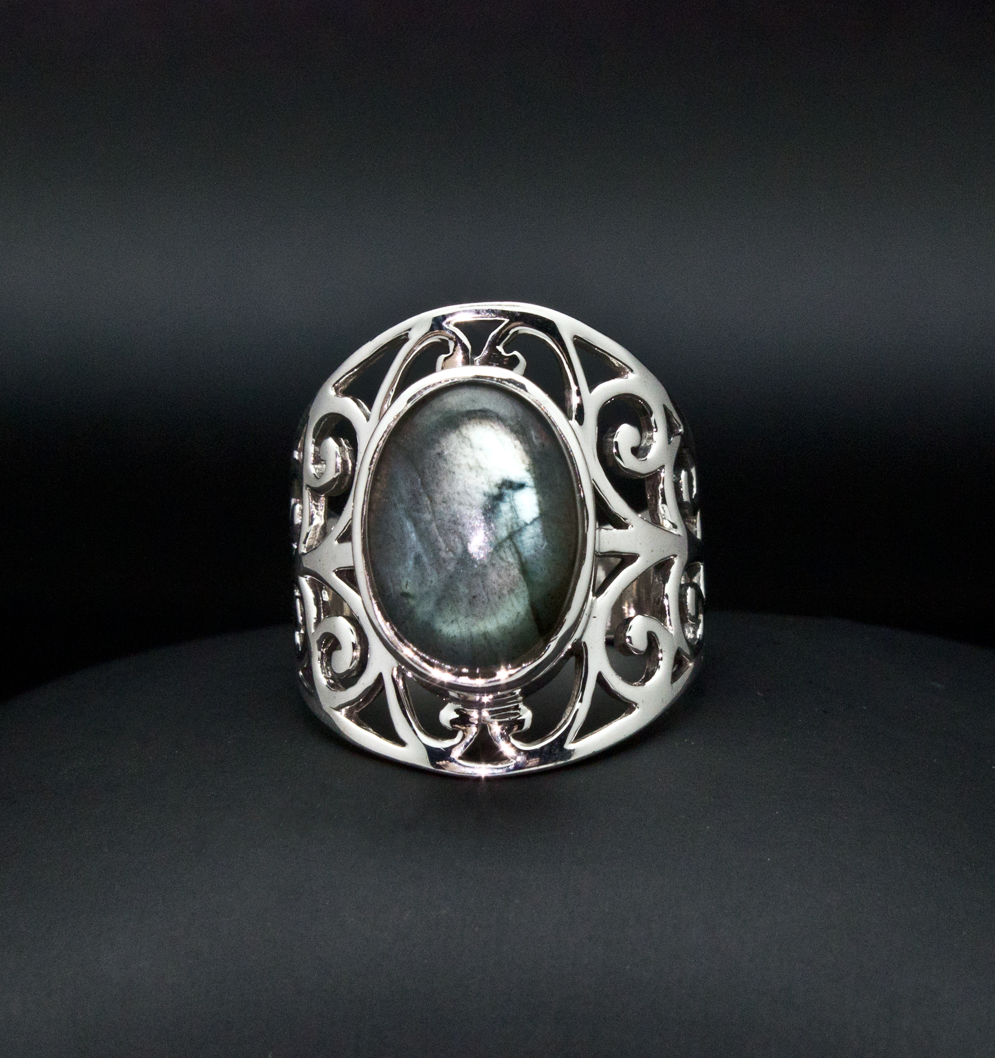 Sterling Silver Labradorite Ring Size 8
