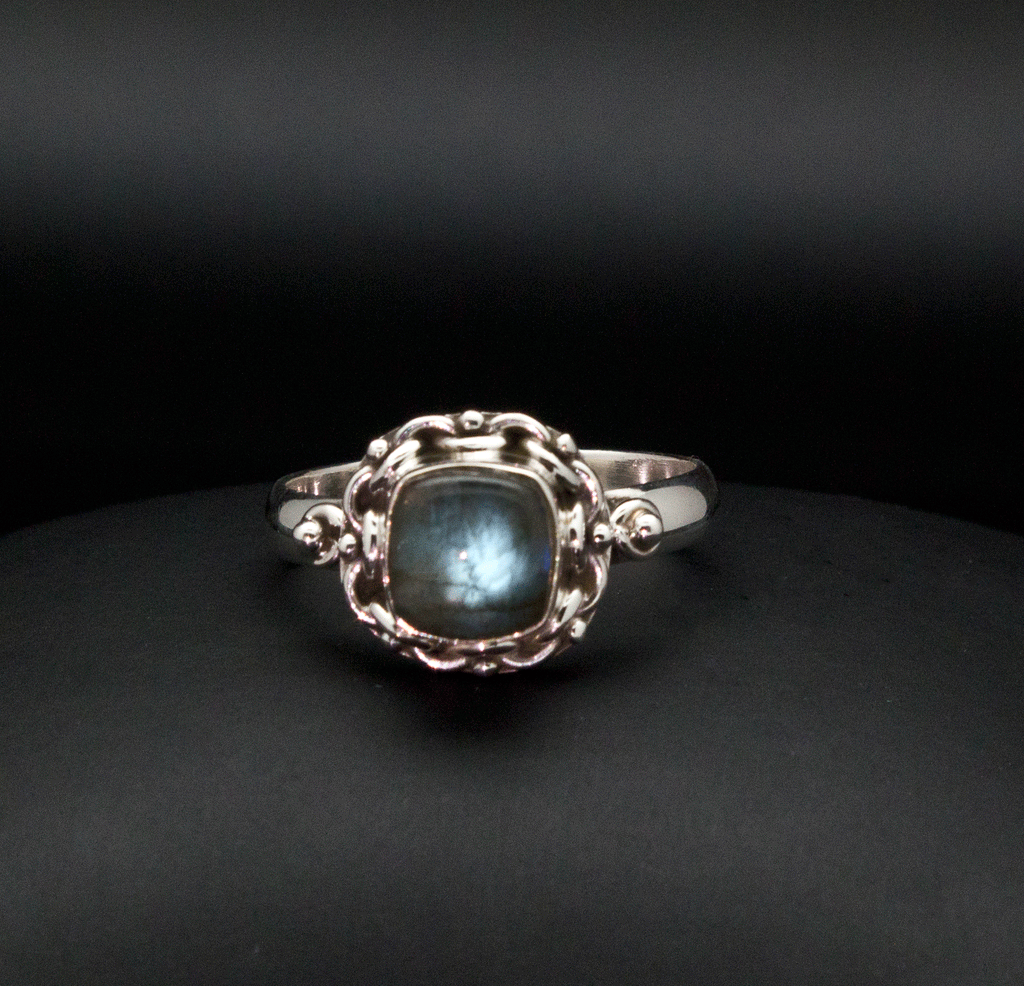 Sterling Silver Labradorite Ring Size 8