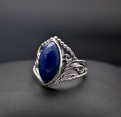 Sterling Silver Lapis Ring Size 7