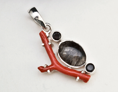 Sterling Silver Tourmalated Quartz Pendant