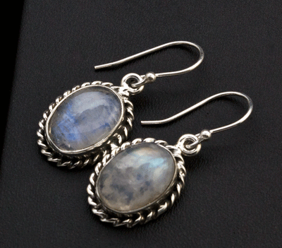 Sterling Silver Moonstone Earrings
