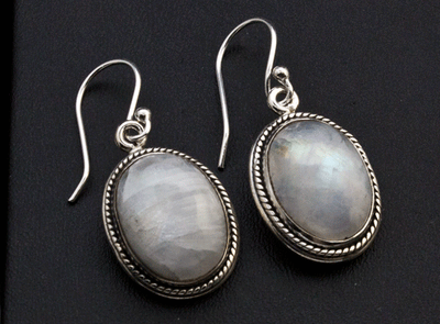 Sterling Silver Moonstone Earrings