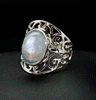Sterling Silver Moonstone Ring Size 10
