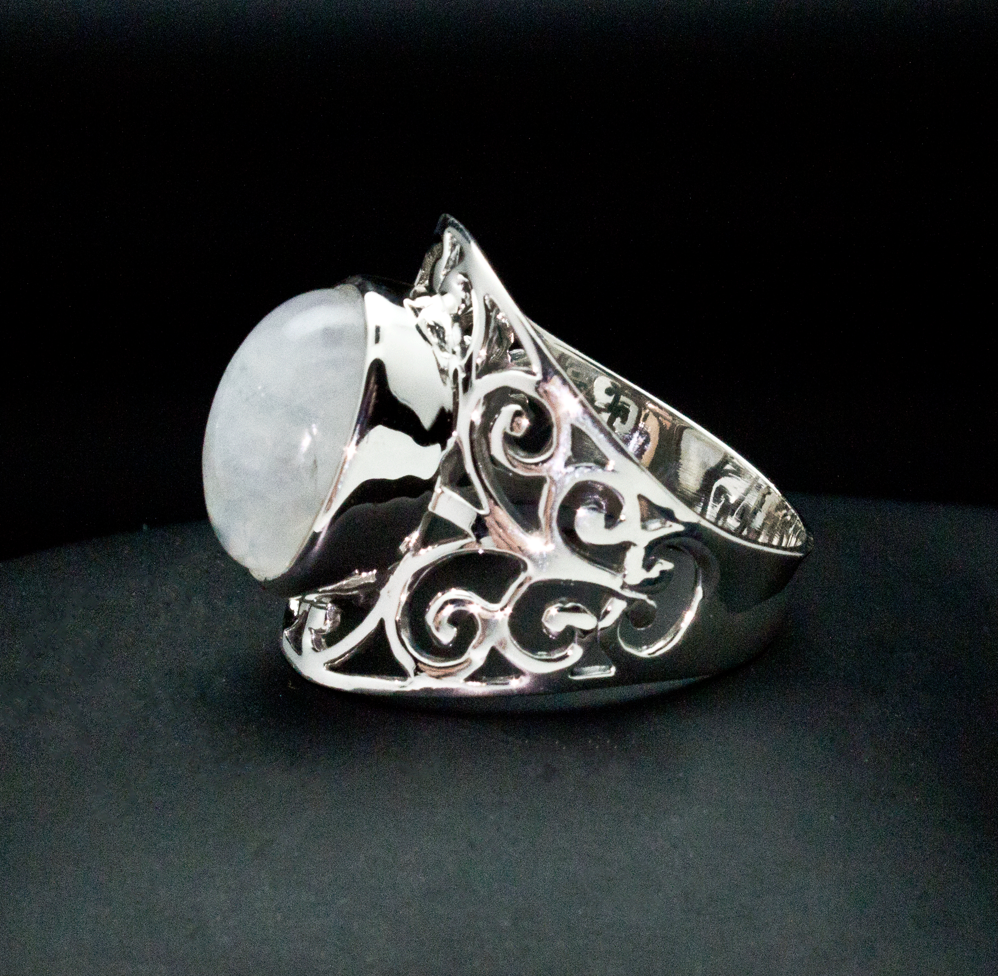 Sterling Silver Moonstone Ring Size 10