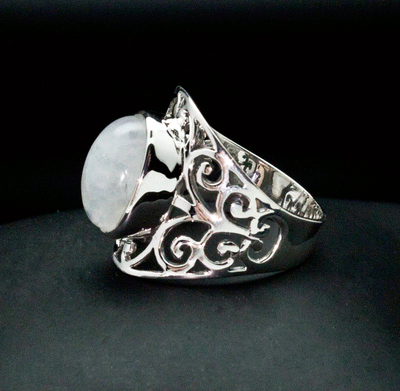 Sterling Silver Moonstone Ring Size 10