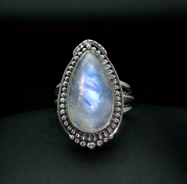 Sterling Silver Moonstone Ring Size 9.5