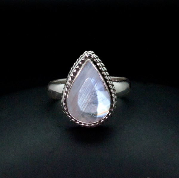 Sterling Silver Moonstone Ring Size 7