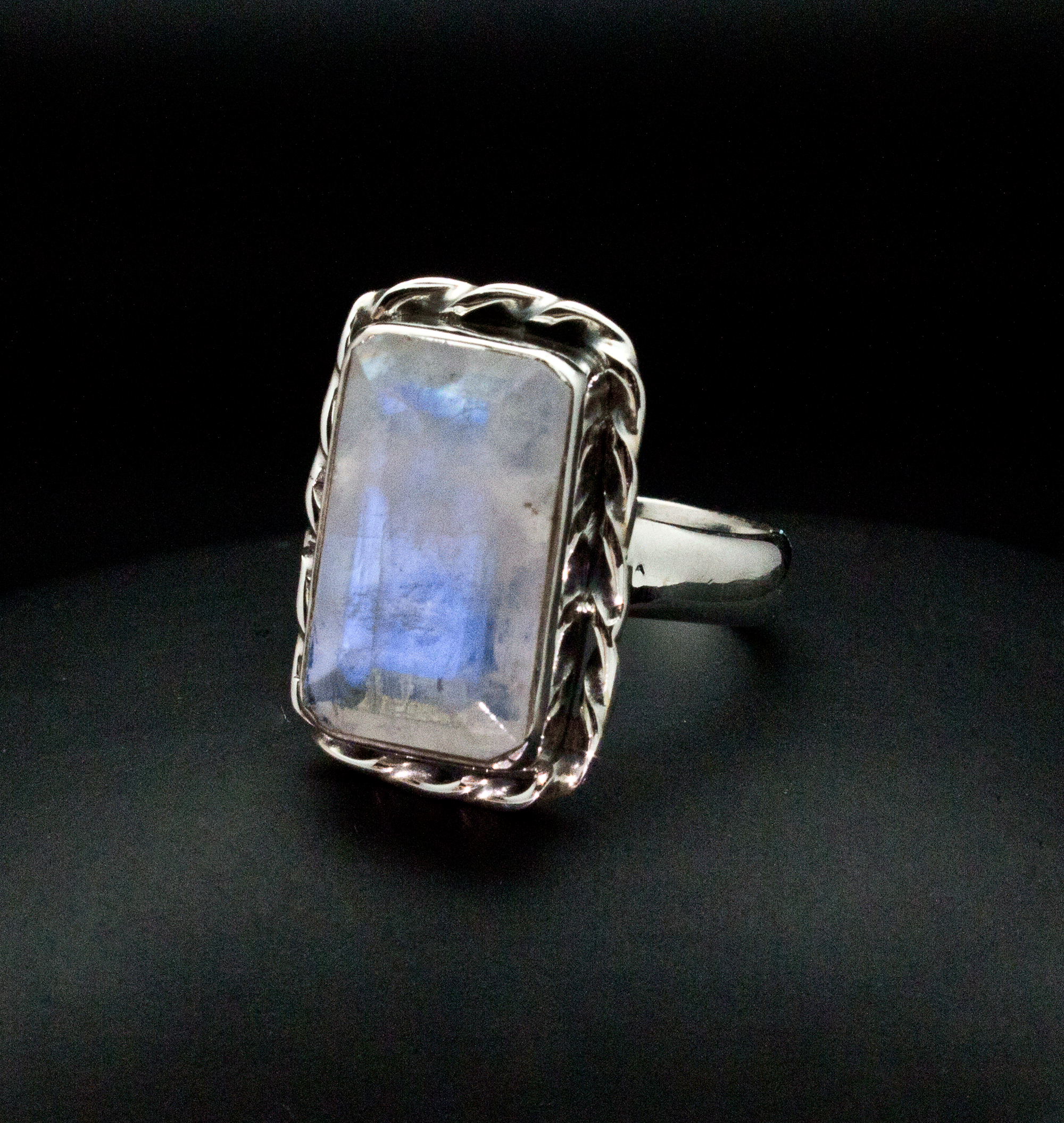 Sterling Silver Moonstone Ring Size 7