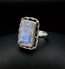 Sterling Silver Moonstone Ring Size 7