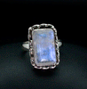 Sterling Silver Moonstone Ring Size 7