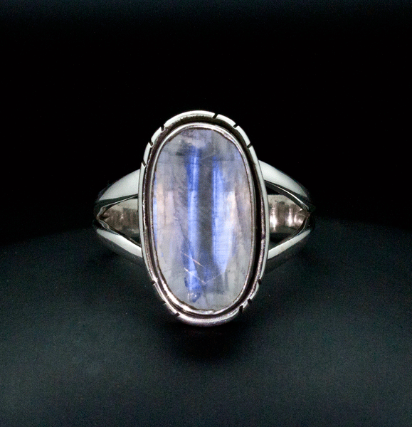 Sterling Silver Moonstone Ring Size 10