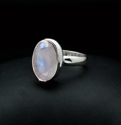 Sterling Silver Moonstone Ring Size 8