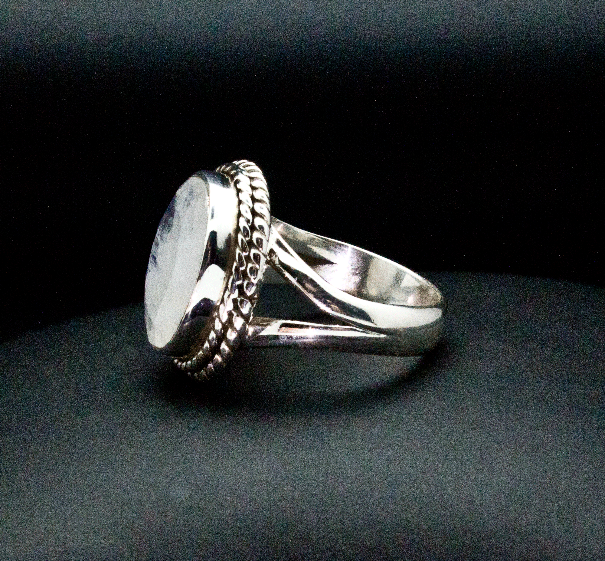 Sterling Silver Moonstone Ring Size 5