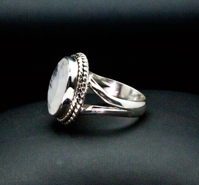 Sterling Silver Moonstone Ring Size 5