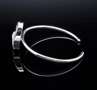 Sterling Silver Raw Moonstone Bracelet