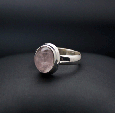 Sterling Silver Morganite Ring Size 7