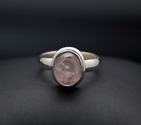 Sterling Silver Morganite Ring Size 7