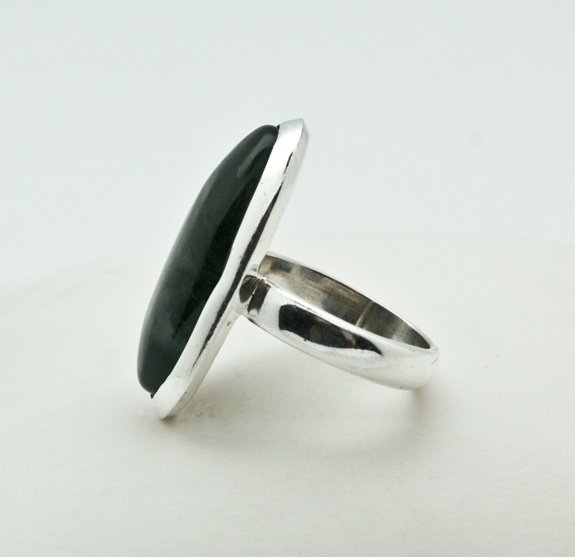 Sterling Silver Moss Agate Ring Size 5