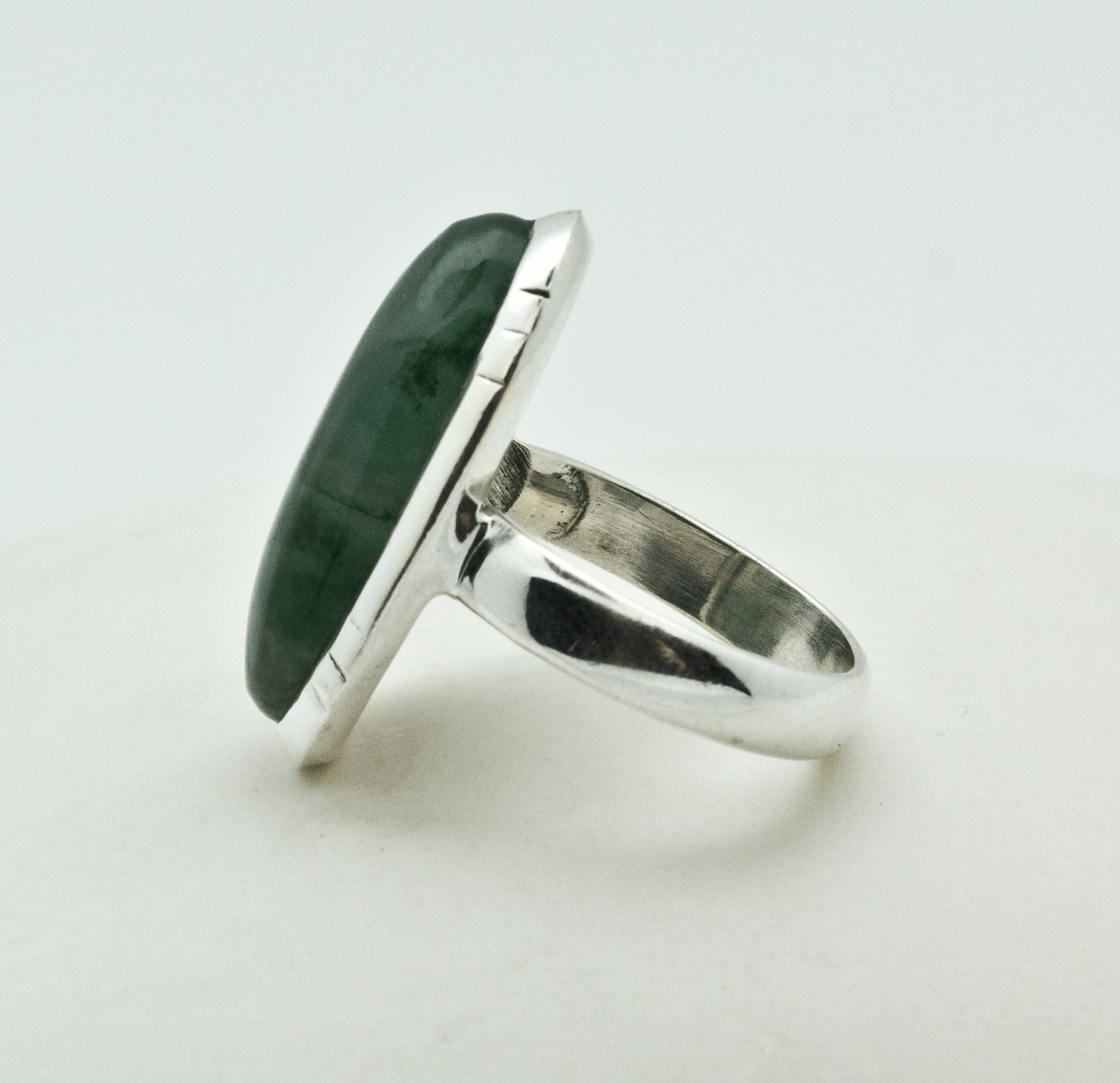 Sterling Silver Moss Agate Ring Size 5