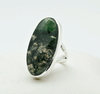 Sterling Silver Moss Agate Ring Size 5